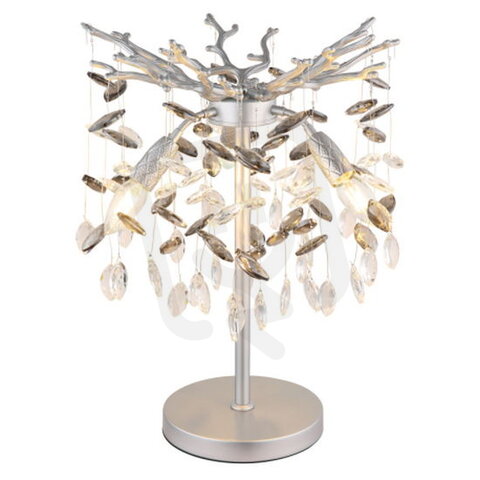 Stolní lampa QUEENA stříbro 3xE14, max. 40W 230V GLOBO 64138TS