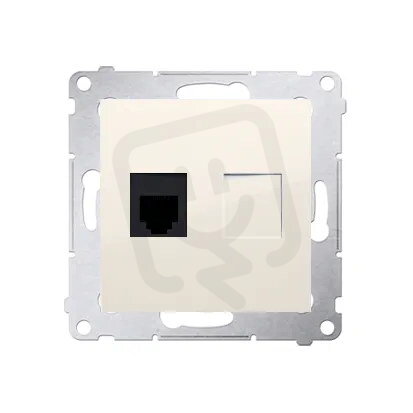Telefonní zásuvka RJ12 jednonásobná, krémová KONTAKT SIMON DT1.01/41