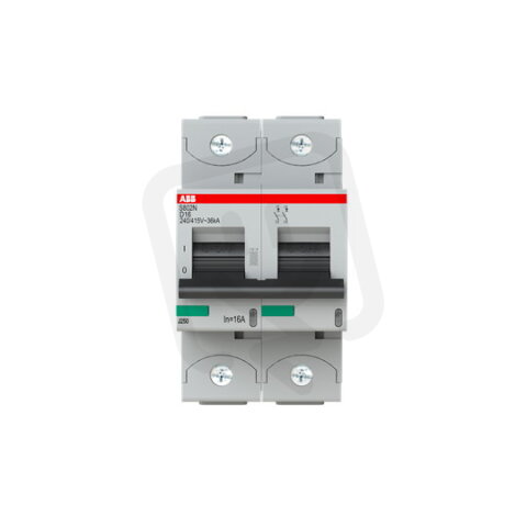 S802N-D16 jistič 2p char. D 16A s klecovou svorkou Icu 36kA ABB 2CCS892001R0161