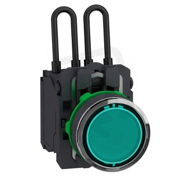 Ovládač stiskací prosvětlený, Test, 110..120 V, Zelená SCHNEIDER XB5AW23G5