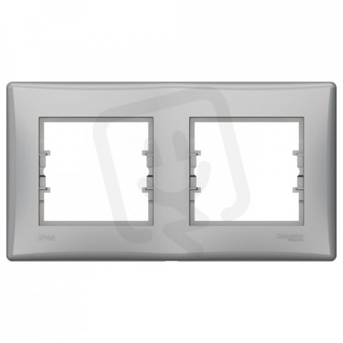 Sedna Rámeček IP44 dvojnásobný, Aluminium SCHNEIDER SDN5810660