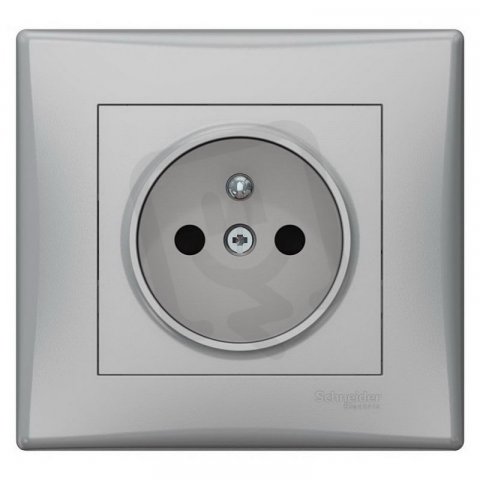 Sedna Zásuvka 2P+PE 230V 16A, clonky, Aluminium SCHNEIDER SDN2800260