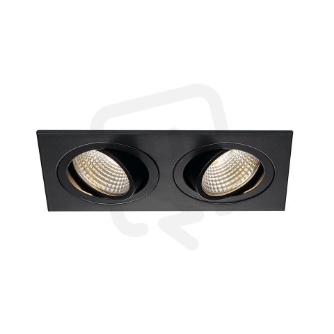 Downlight NEW TRIA 2 DL SQUARE černé matné 2x6W 38° 3000K vč.ovladače SLV 113920