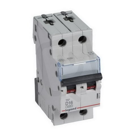 TX3 JISTIČ, 2 PÓLOVÝ, CHAR. D, 16A 6000A LEGRAND 403738