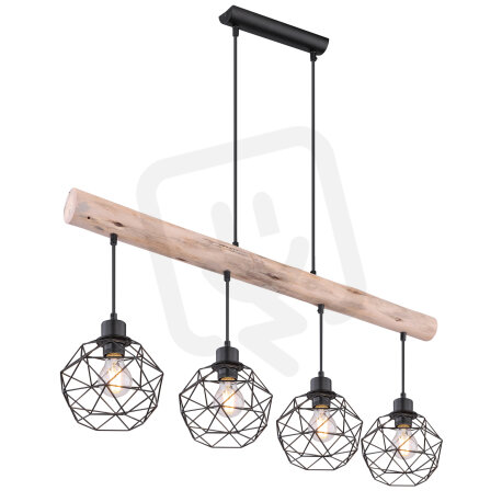 Závěsné svítidlo THEODOR černá 4xE27, max. 60W 230V GLOBO 15416-4