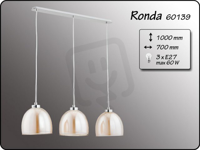 Lustr RONDA žlutá 3xE27 60W š.70cm