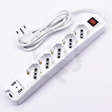 1,5m extension socket W/1 switch (polyba