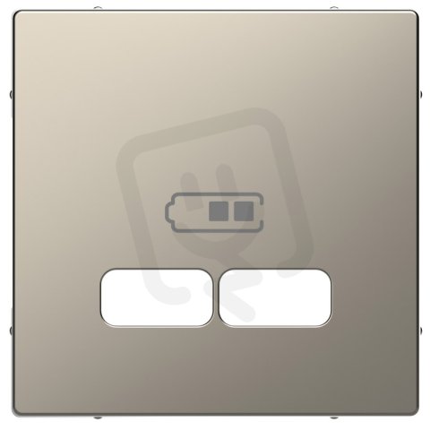 Centrální deska, Merten D-Life, pro 2xUSB, kov, Nikl    SCHNEIDER MTN4367-6050