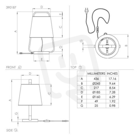 Stolní svítidlo CAMALOZA 1xE27 černá/dřevo 40W IP20 EGLO 390187