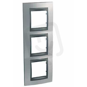 Schneider MGU66.006V.238 Krycí rámeček Top trojnásobný vert., Cromo mat/grafit
