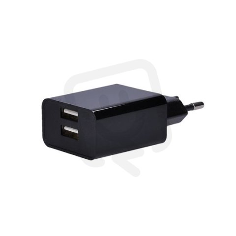 USB nabíjecí adaptér, 2x USB, 3100mA max., AC 230V, černý SOLIGHT DC48A