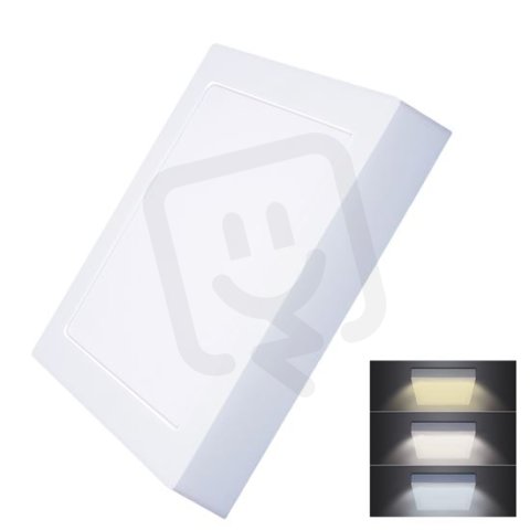 LED mini panel CCT přisazený 18W 1530lm přepínání 3000K 4000K 6000K čtvercový