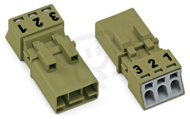 Zástrčka 3pól. Kód. B světle zelená WAGO 890-273