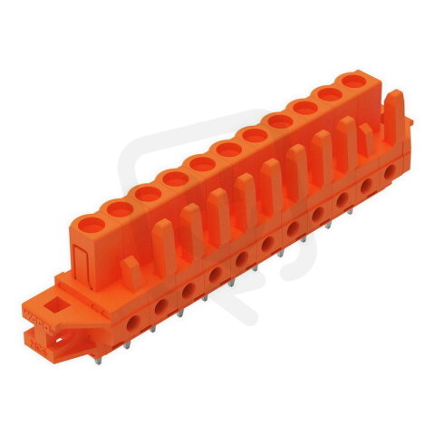 Pružinová svorkovnice THT rovná 5,08 mm oranžová 11pól. WAGO 232-171/031-000