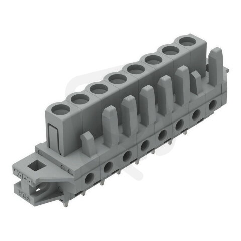 Pružinová svorkovnice THT rovná 5 mm šedá 8pól. WAGO 232-138/031-000