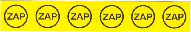 Značení č.42 ZAP (6x v kroužku) 2,5x15cm