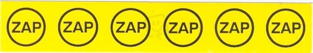 Značení č.42 ZAP (6x v kroužku) 2,5x15cm