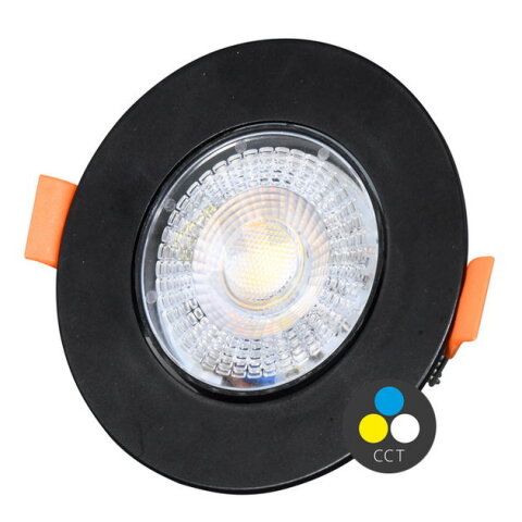 ZITA SMD kruh 9cm výklop.max.7W,IP20,560lm,CCT,černá ECOLITE LED-YL201/7W/CCT/CR