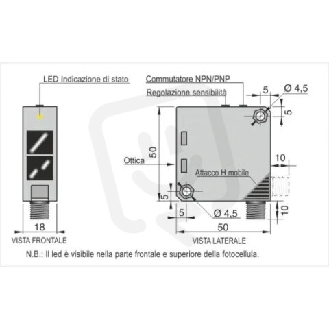 Kvádrový optoelektronický snímač AECO FTQSP-CP H