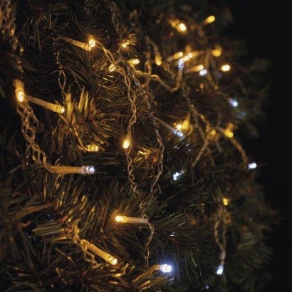 Spojovací vánoční řetěz blikající - krápníky, 2,5m, teplá bílá/studená bílá