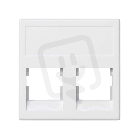 Deska K45 2x RJ bez krytů, NEXANS, čistě bílá KONTAKT SIMON KB085/9