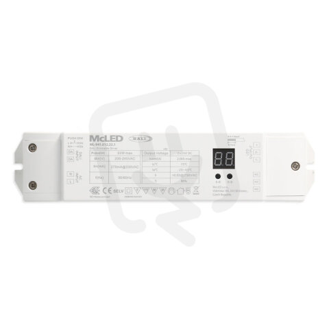 Napájecí zdroj 50W, DC24V, IP20, řízení DALI2 a tlačítko, 2 CH, DT6