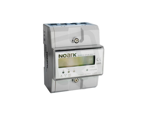 Elektroměr 3pólový, 4-modulový, 80 A, 1-tarifní, LCD displej NOARK 117915