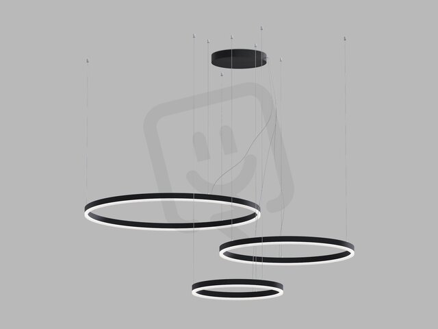 Závěsné svítidlo LED2 CIRCLE SET 3 P-Z, B DALI TW/PUSH TW 136W 2700K-4000K černá
