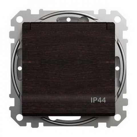 Sedna D/E Zásuvka 230V 16A IP44 šroubová, Wenge SCHNEIDER SDD281013