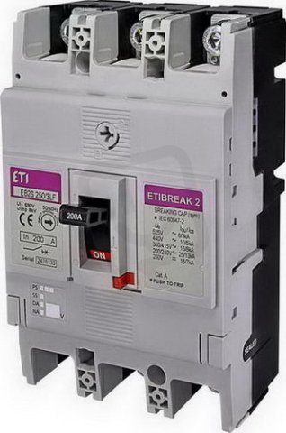 Kompaktní jistič EB2S 250/3LF 200A 3p ETI 004671812