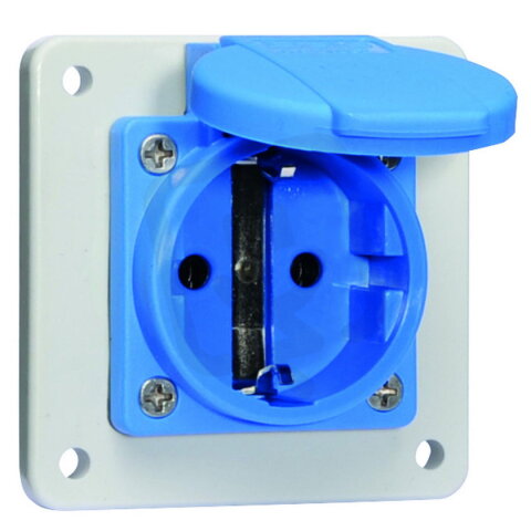 Zásuvka vestavná 16A 3p 230V IP54 SCHUKO Quick-Connect (modrá) BALS 71108