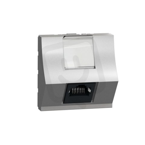 Unica Zásuvka datová zkosená RJ45 Kat.6 STP, 2M, Aluminium SCHNEIDER NU340730