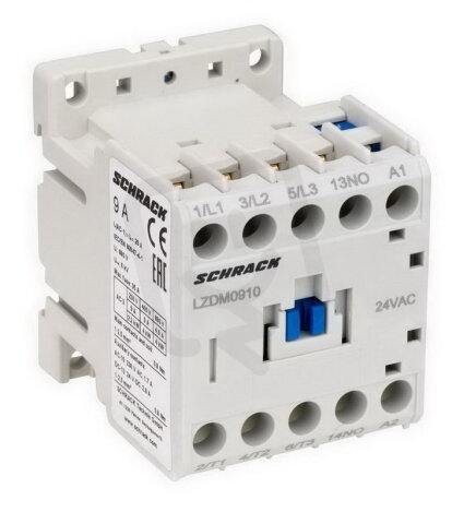 Stykač 3pólový CUBICO Mini, 4 kW, 9 A, 1Z, 24 VAC SCHRACK LZDM0910--