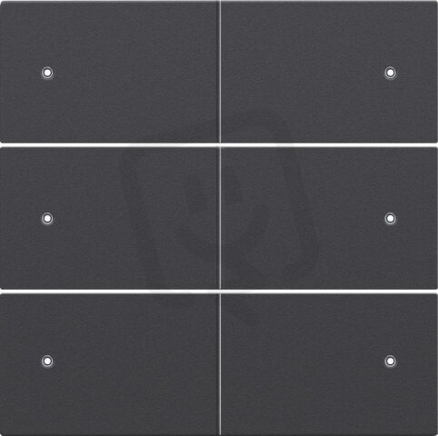 Středový kryt 6xbezpot.tlačítko 24V+LED-ANTHRACITE NIKO 122-60150