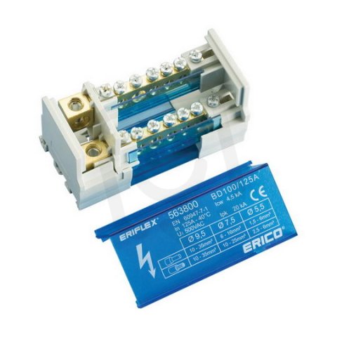 Rozvodný blok dvoupolový BD100/125A, 563800 ERICO BD 100/125A 563800
