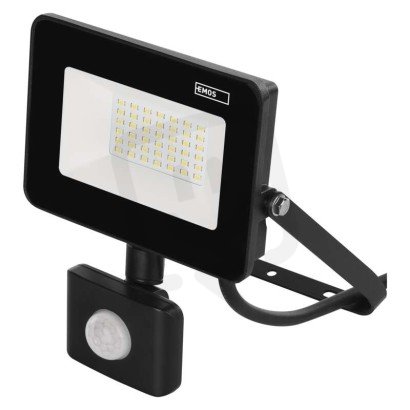 LED reflektor SIMPO s pohybovým čidlem, 30W, černý, neutrální bílá EMOS ZS2332