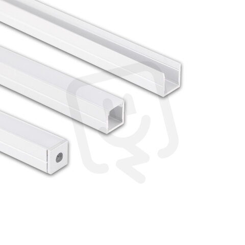 Přisazený hliníkový profil PW bílý 11x11mm, mléčný difuz 1m