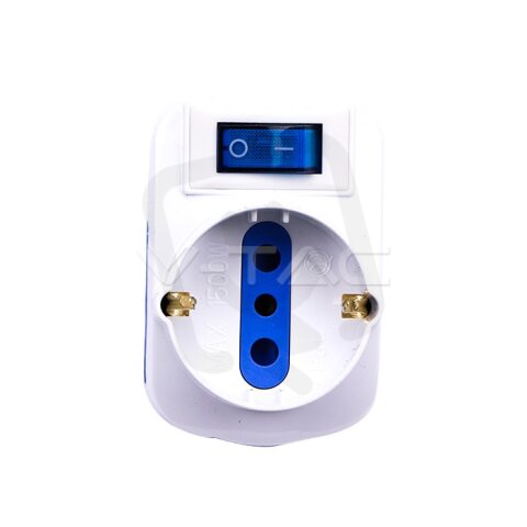 16A Adaptor plug (polybag + card) - whit