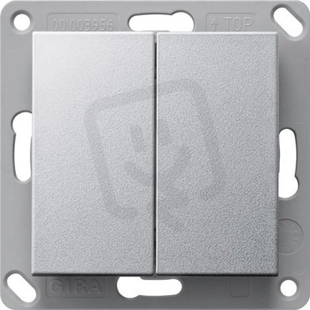 RF nástěnný vysílač 2n. KNX System 55 F hliník GIRA 517826