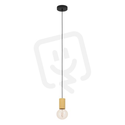 Závěsné svítidlo POZUETA 1 E27 černá/dřevo 1X40W EGLO 900801