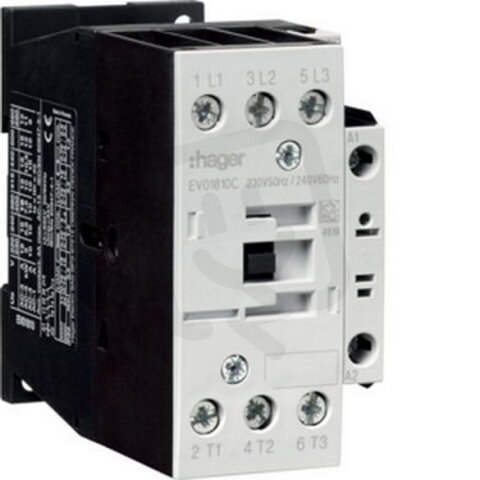 Výkonový stykač 3P + 1S, 18A/7,5kW (AC-3), 230VAC HAGER EV01810C