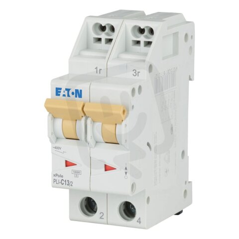 PLI-C13/2 Jistič PLI (bezšroubové svorky nahoře) char C 2-pólový 10kA 13A 101299