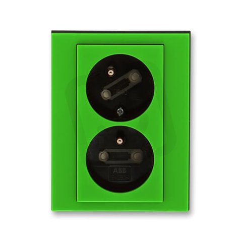 Dvojzásuvka s natočenou dutinou 5513H-C02357 67 zelená/kouř. černá Levit ABB