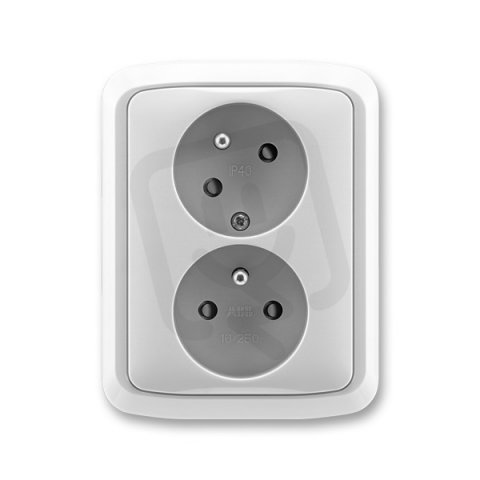 ABB Tango 5513A-C02357 SH Zásuvka 2nás.s ochrannými kolíky,s clonkami