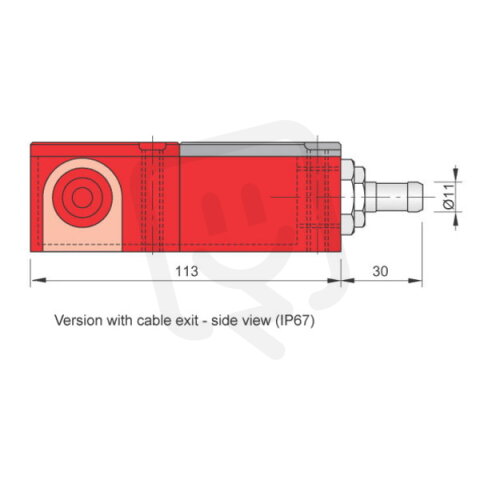 Kvádrový indukční senzor AECO SIP40-C15 PNP NO+NC LC2