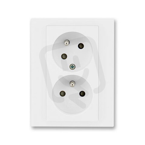 ABB LEVIT Dvojzásuvka s clonkami (5513H-C02357 03) bílá/bílá BLISTR