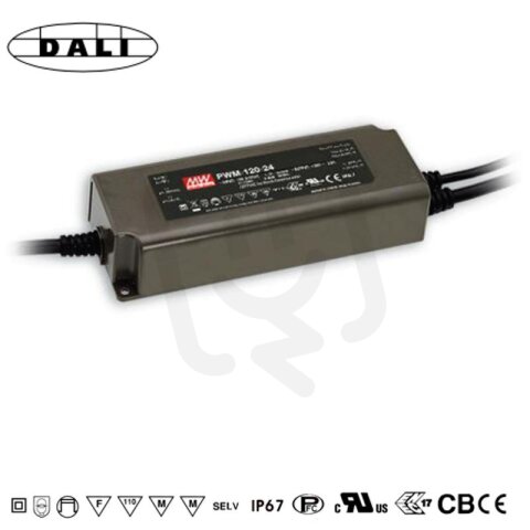 Stmívatelný zdroj DALI 120W 24V 5000mA IP67 MEAN WELL PWM-120-24DA