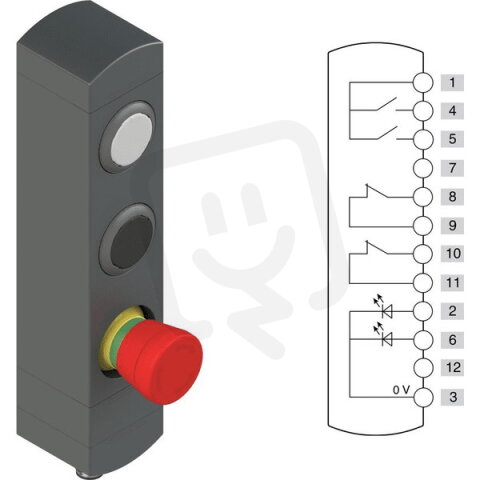 Ovládací jednotka BN 3 prvky (konfigurace A12) Konektor M12,12 pólů, IP65