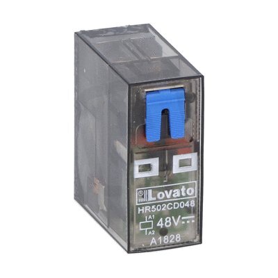 Lovato HR502CD048 Miniaturní relé 2 zap/vyp 8A 48VDC+LED