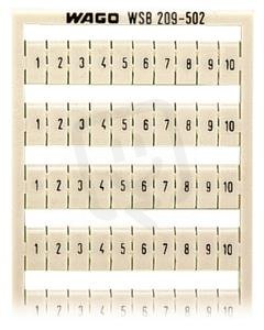 Popisovací karta WSB s potiskem 1-10 (10×) neflexibilní bílá Wago 209-502